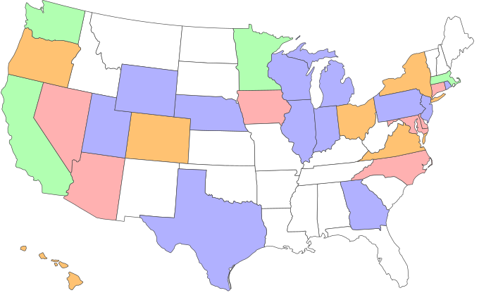 Visit map of US states